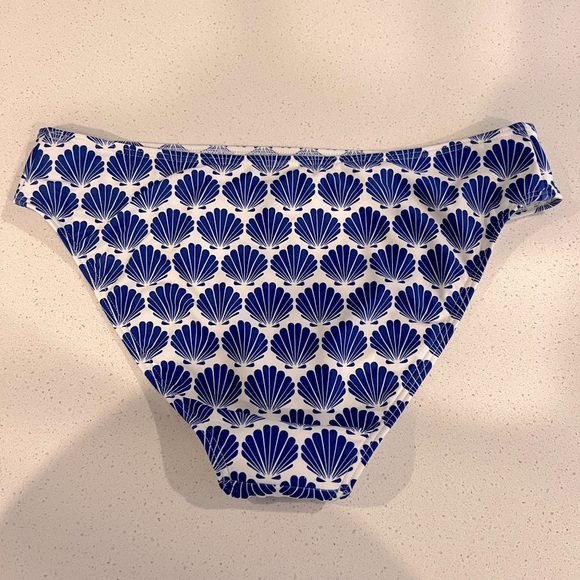 🦀kate spade new york Seashell Print Blue Bandeau Bikini Top and Bottom NWT - Picture 7 of 12
